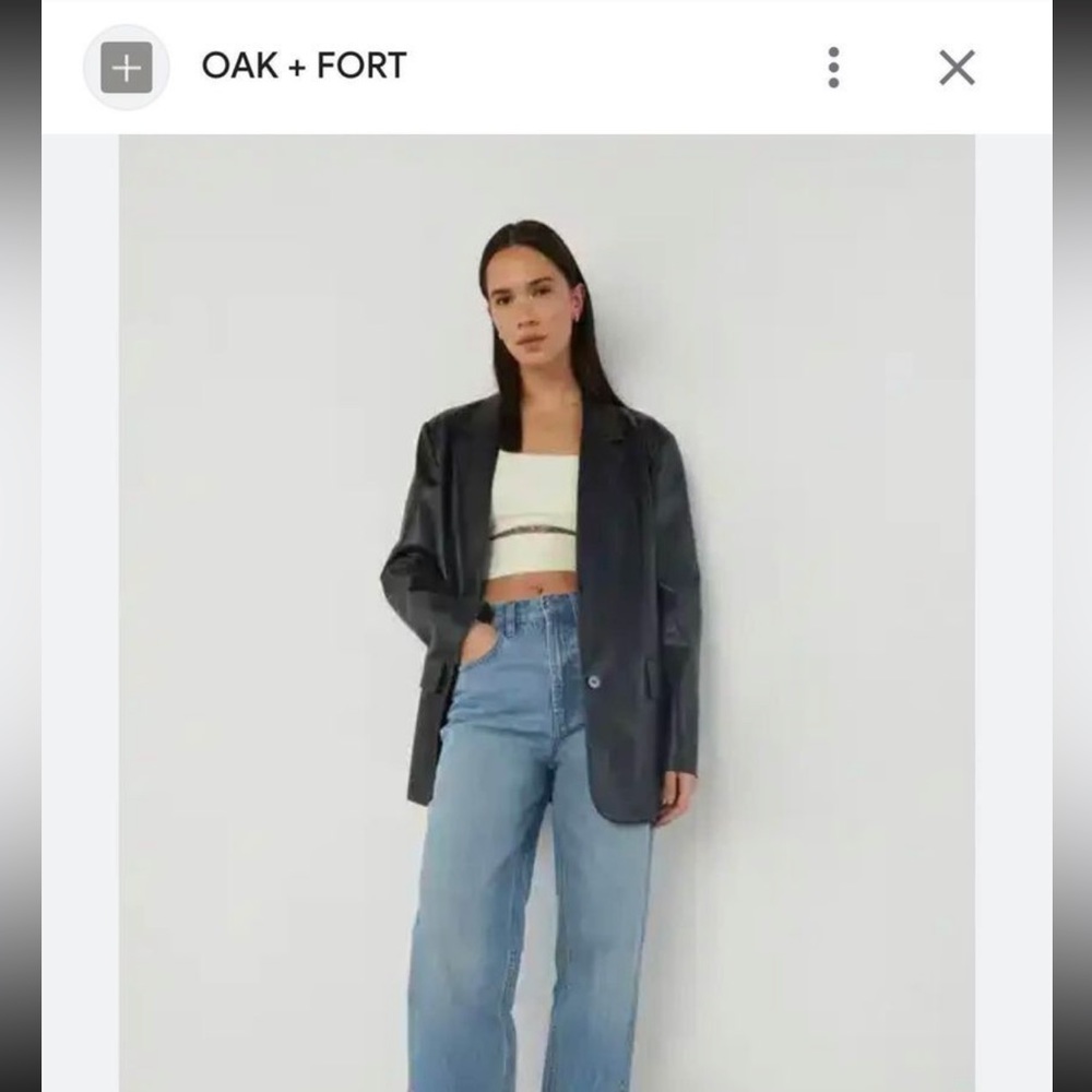 Oak + Fort Vegan Leather Blazer